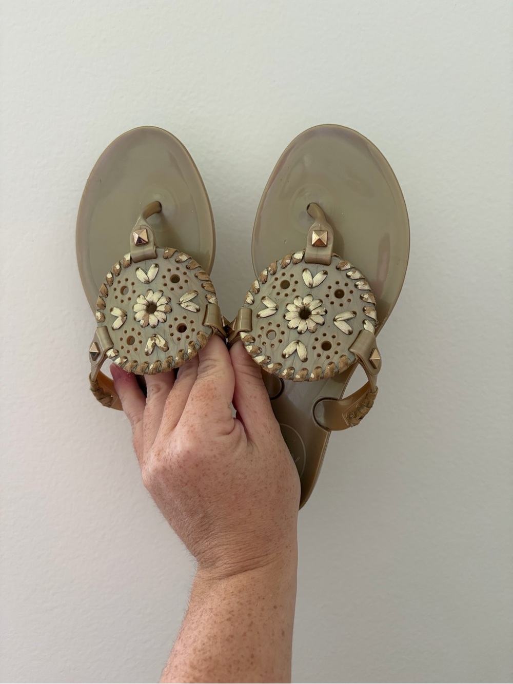 Girls Gold Jack Roger’s Jelly Sandals